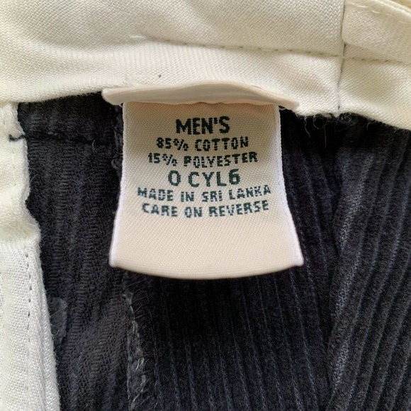 LL Bean Mens 38X34 (37X31.5) Corduroy Blue Navy Pants Pleated Outdoor High Rise - Picture 10 of 12